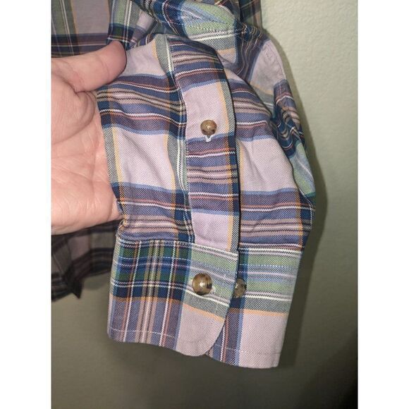 2XL Men's Brooks Brothers Cotton Button Down Plaid Purple Shirt Made In Italy - Picture 8 of 14